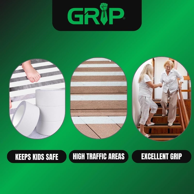 Grip Anti Slip Tape - 80 Grit High Traction Non-Slip Tape for Stairs, Ramps, Floors, Indoor/Outdoor Use, Easy Cut & Apply, Durable for Heavy Traffic Areas (4" x 34') - Image 4